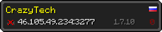 Userbar 320x64 in Minecraft-Stil für den Server 46.105.49.234:3277