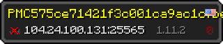 Userbar 320x64 in Minecraft-Stil für den Server 104.24.100.131:25565
