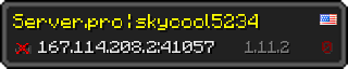 Userbar 320x64 in minecraft style for 167.114.208.2:41057