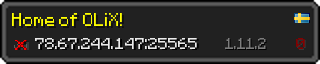 Userbar 320x64 in Minecraft-Stil für den Server 78.67.244.147:25565