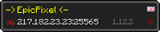 Userbar 320x64 in Minecraft-Stil für den Server 217.182.23.23:25565