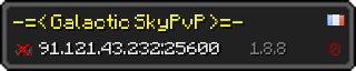 Userbar 320x64 in Minecraft-Stil für den Server 91.121.43.232:25600