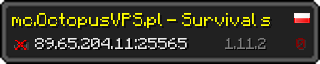 Userbar 320x64 in minecraft style for 89.65.204.11:25565