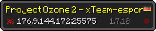 Userbar 320x64 in minecraft style for 176.9.144.172:25575