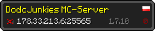 Userbar 320x64 in minecraft style for 178.33.213.6:25565