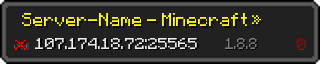 Userbar 320x64 in Minecraft-Stil für den Server 107.174.18.72:25565