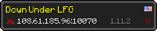 Userbar 320x64 in Minecraft-Stil für den Server 108.61.185.96:10070