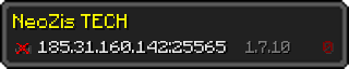 Userbar 320x64 in minecraft style for 185.31.160.142:25565