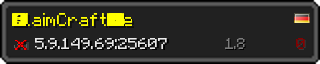 Userbar 320x64 in Minecraft-Stil für den Server 5.9.149.69:25607