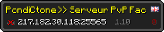 Userbar 320x64 in minecraft style for 217.182.30.118:25565