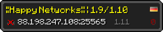 Userbar 320x64 in minecraft style for 88.198.247.108:25565