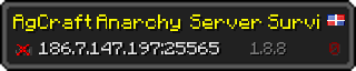 Userbar 320x64 in minecraft style for 186.7.147.197:25565
