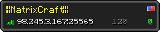 Userbar 320x64 in Minecraft-Stil für den Server 98.245.3.167:25565