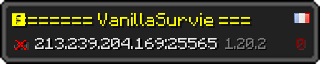 Userbar 320x64 in Minecraft-Stil für den Server 213.239.204.169:25565