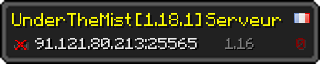 Userbar 320x64 in minecraft style for 91.121.80.213:25565