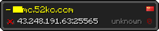 Userbar 320x64 in Minecraft-Stil für den Server 43.248.191.63:25565