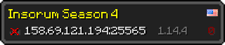 Userbar 320x64 in minecraft style for 158.69.121.194:25565