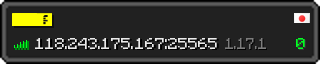 Userbar 320x64 in minecraft style for 118.243.175.167:25565