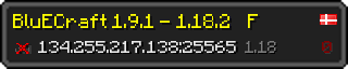 Userbar 320x64 in Minecraft-Stil für den Server 134.255.217.138:25565