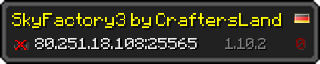 Userbar 320x64 in Minecraft-Stil für den Server 80.251.18.108:25565