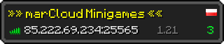 Userbar 320x64 in minecraft style for 85.222.69.234:25565