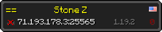 Userbar 320x64 in minecraft style for 71.193.178.3:25565