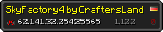 Userbar 320x64 in minecraft style for 62.141.32.254:25565