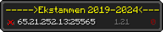 Userbar 320x64 in Minecraft-Stil für den Server 65.21.252.13:25565