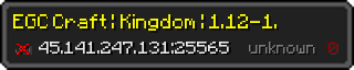 Userbar 320x64 in Minecraft-Stil für den Server 45.141.247.131:25565