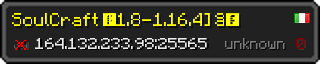 Userbar 320x64 in minecraft style for 164.132.233.98:25565