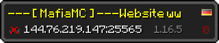 Userbar 320x64 in minecraft style for 144.76.219.147:25565