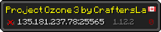 Userbar 320x64 in minecraft style for 135.181.237.78:25565