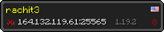 Userbar 320x64 in minecraft style for 164.132.119.61:25565