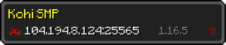 Userbar 320x64 in Minecraft-Stil für den Server 104.194.8.124:25565