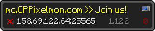 Userbar 320x64 in Minecraft-Stil für den Server 158.69.122.64:25565