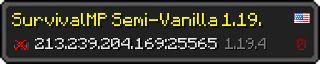 Userbar 320x64 in Minecraft-Stil für den Server 213.239.204.169:25565