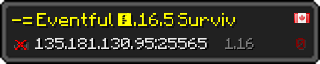 Userbar 320x64 in Minecraft-Stil für den Server 135.181.130.95:25565