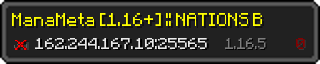 Userbar 320x64 in Minecraft-Stil für den Server 162.244.167.10:25565