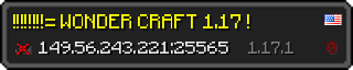 Userbar 320x64 in Minecraft-Stil für den Server 149.56.243.221:25565