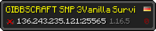 Userbar 320x64 in minecraft style for 136.243.235.121:25565