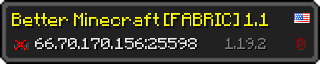 Userbar 320x64 in Minecraft-Stil für den Server 66.70.170.156:25598