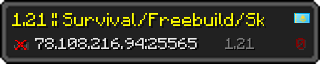 Userbar 320x64 in Minecraft-Stil für den Server 78.108.216.94:25565