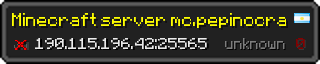 Userbar 320x64 in minecraft style for 190.115.196.42:25565