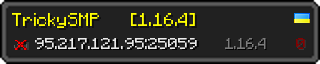 Userbar 320x64 in Minecraft-Stil für den Server 95.217.121.95:25059