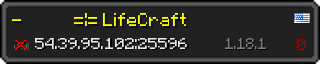 Userbar 320x64 in Minecraft-Stil für den Server 54.39.95.102:25596