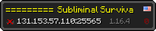 Userbar 320x64 in Minecraft-Stil für den Server 131.153.57.110:25565