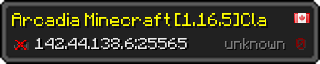 Userbar 320x64 in Minecraft-Stil für den Server 142.44.138.6:25565