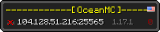 Userbar 320x64 in Minecraft-Stil für den Server 104.128.51.216:25565