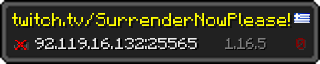 Userbar 320x64 in Minecraft-Stil für den Server 92.119.16.132:25565