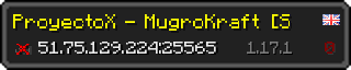 Userbar 320x64 in Minecraft-Stil für den Server 51.75.129.224:25565